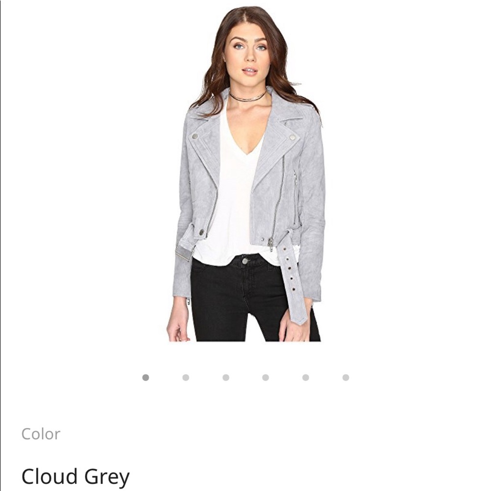 Blank NYC Cloud Grey Suede Moto Jacket